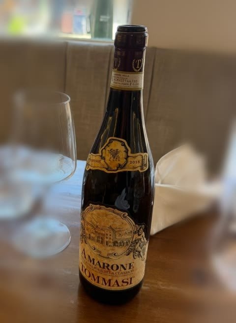 Amarone della Valpolicella, Tommasi 2018 at Artista Cucina, Canggu