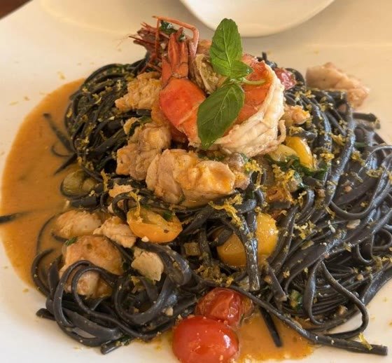 Squid Ink Linguine at Artista Cucina, Canggu